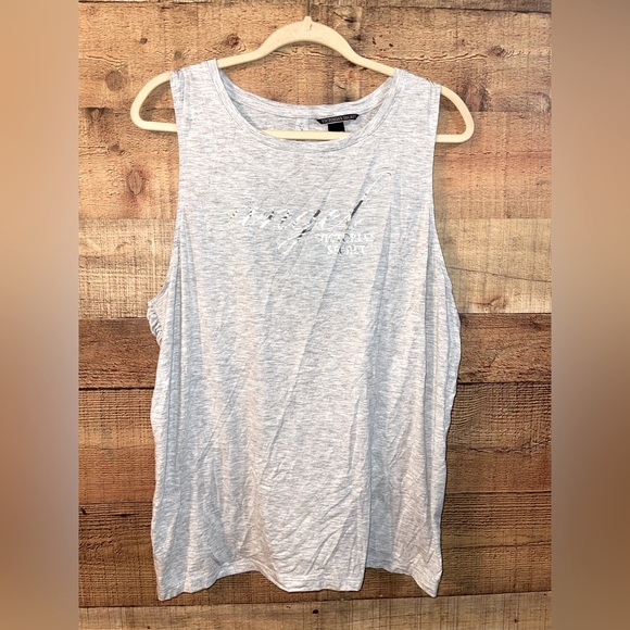 Victoria's Secret Tops - Victoria Secret Angel Lounge Keyhole Open Back Hem Sleeveless Gray Tank Top